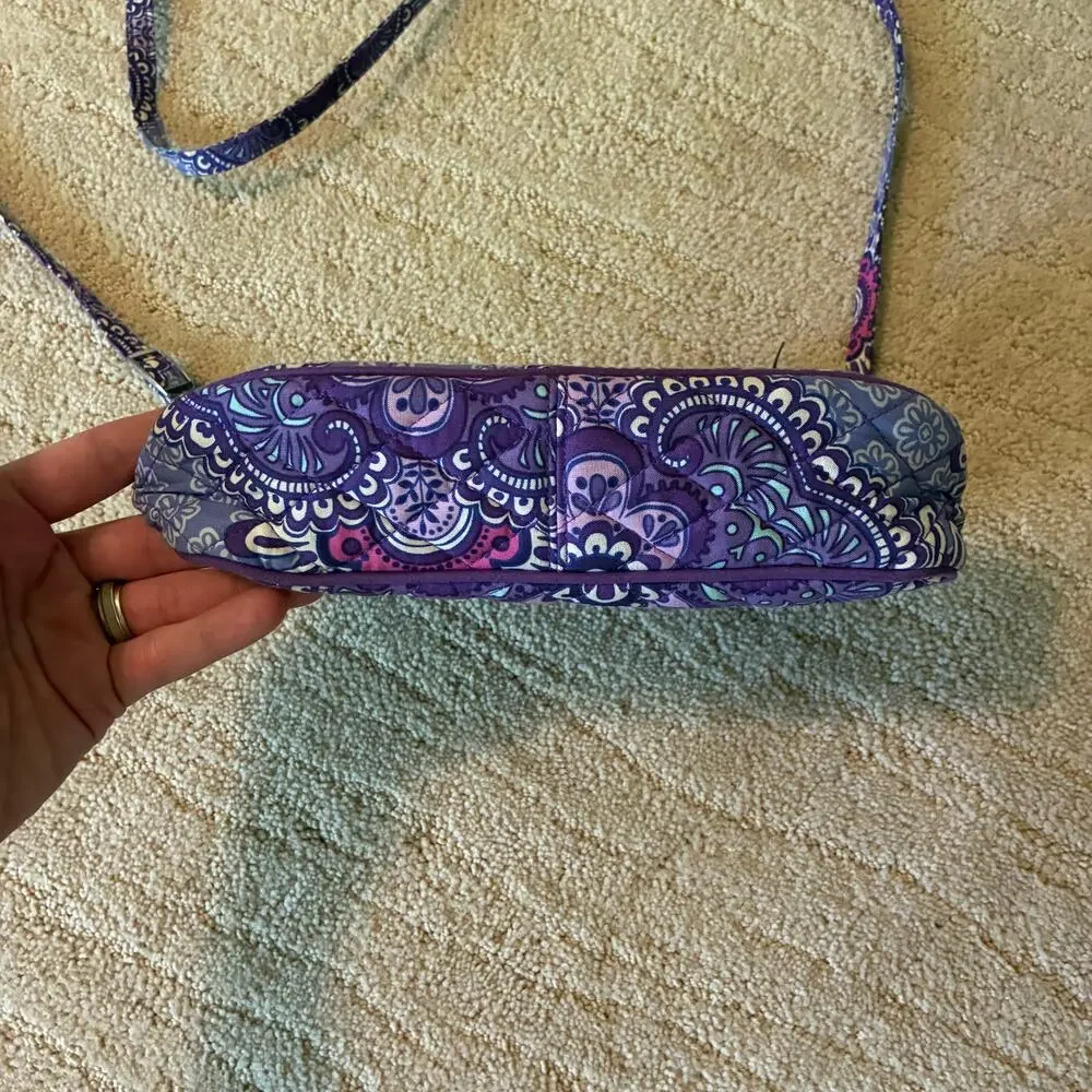 Vera Bradley Small Crossbody Lilac Tapestry Purse Quilted Floral Whimsical